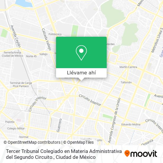 Mapa de Tercer Tribunal Colegiado en Materia Administrativa del Segundo Circuito.