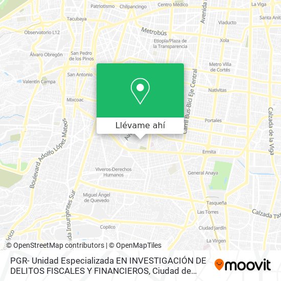 Mapa de PGR- Unidad Especializada EN INVESTIGACIÓN DE DELITOS FISCALES Y FINANCIEROS