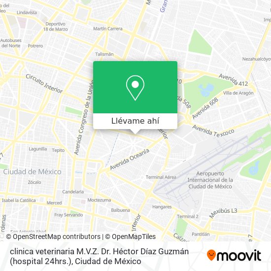 Mapa de clinica veterinaria M.V.Z. Dr. Héctor Díaz Guzmán (hospital 24hrs.)