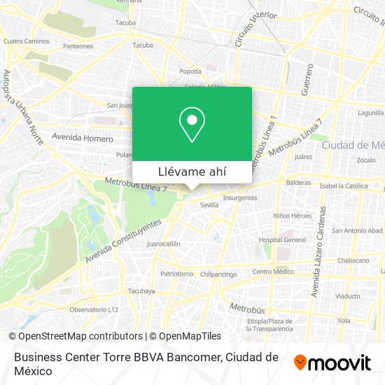 Mapa de Business Center Torre BBVA Bancomer
