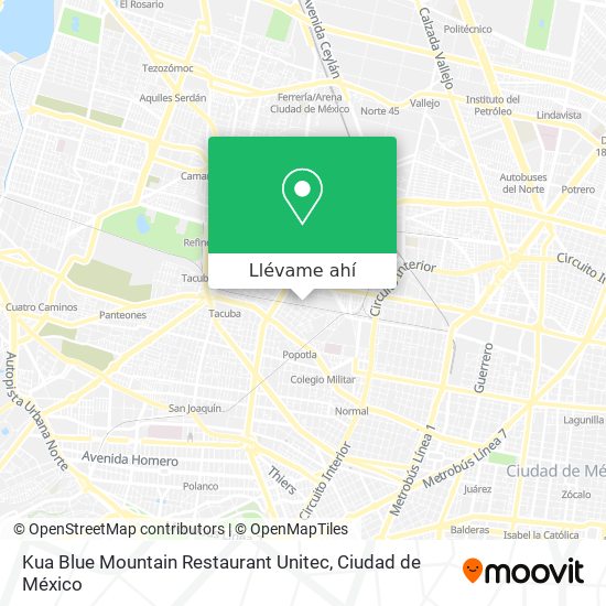 Mapa de Kua Blue Mountain Restaurant Unitec