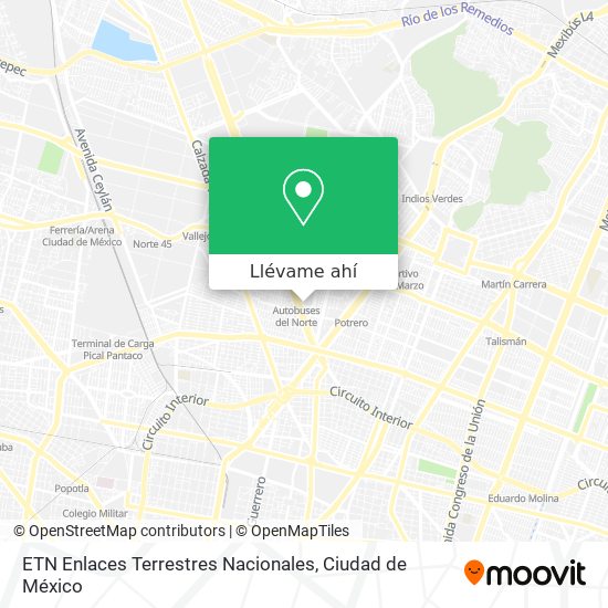 Mapa de ETN Enlaces Terrestres Nacionales