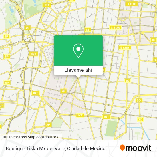 Mapa de Boutique Tiska Mx del Valle