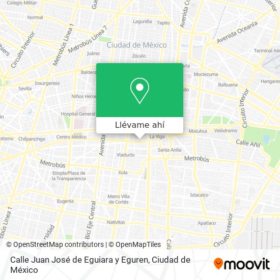 Mapa de Calle Juan José de Eguiara y Eguren
