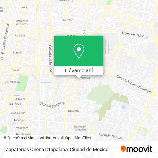 Mapa de Zapaterías Onena Iztapalapa