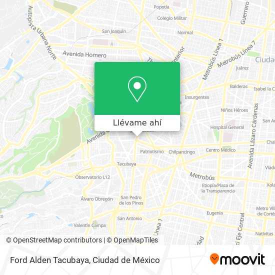 Mapa de Ford Alden Tacubaya