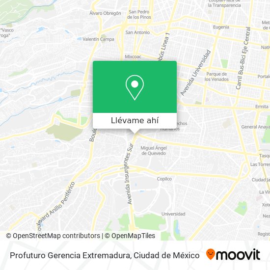 Mapa de Profuturo Gerencia Extremadura