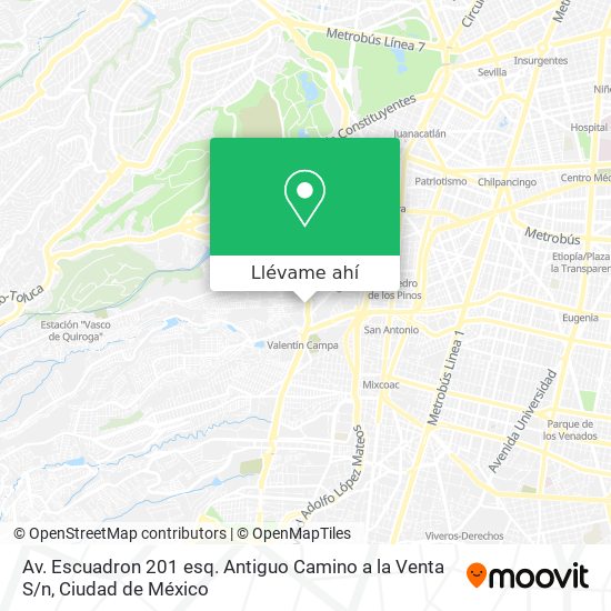 Mapa de Av. Escuadron 201 esq. Antiguo Camino a la Venta S / n