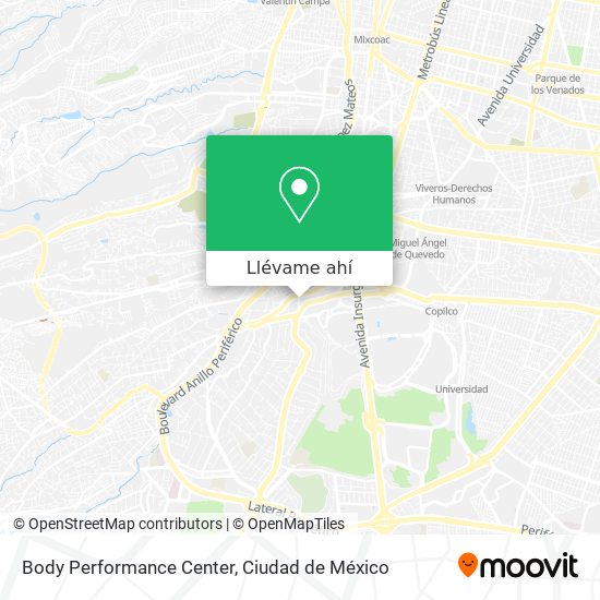 Mapa de Body Performance Center