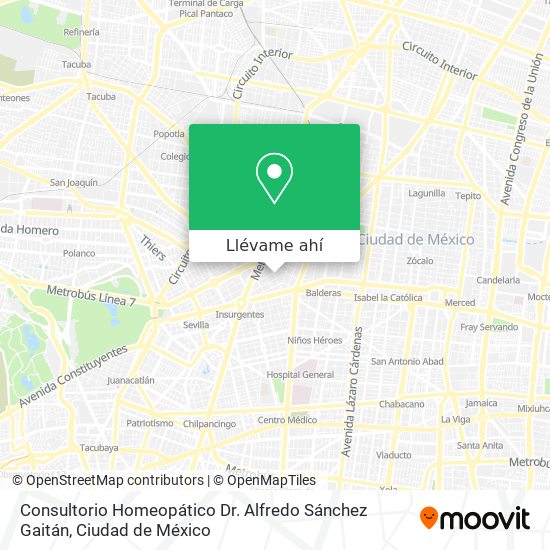 Mapa de Consultorio Homeopático Dr. Alfredo Sánchez Gaitán