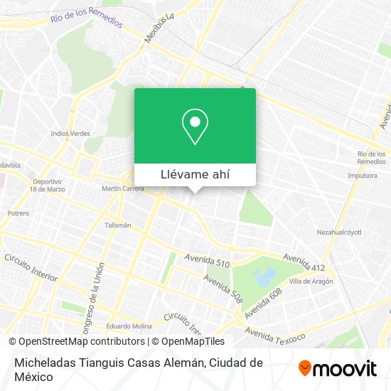 Mapa de Micheladas Tianguis Casas Alemán