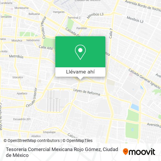 Mapa de Tesorería Comercial Mexicana Rojo Gómez