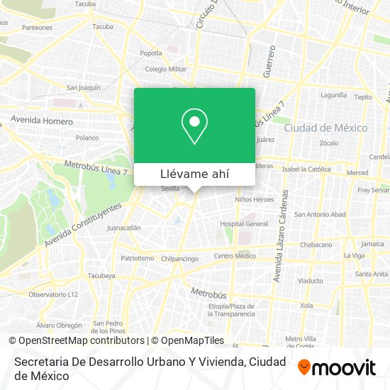 Mapa de Secretaria De Desarrollo Urbano Y Vivienda