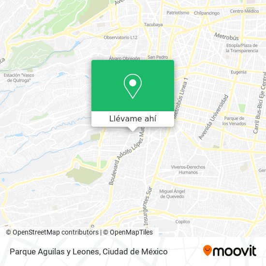 Cómo llegar a Parque Aguilas y Leones en Miguel Hidalgo en Autobús o Metro?