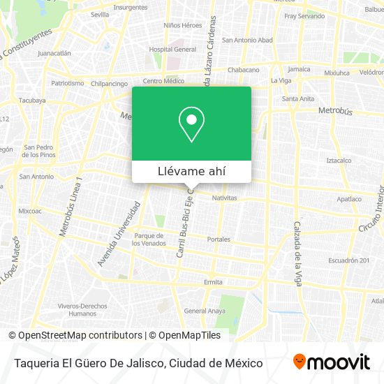 Mapa de Taqueria El Güero De Jalisco