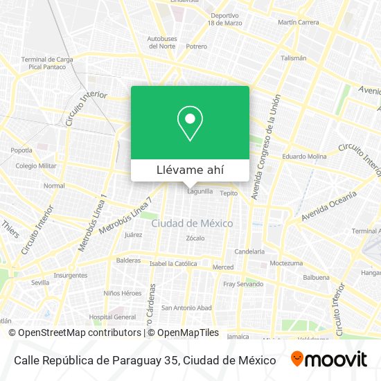 Mapa de Calle República de Paraguay 35