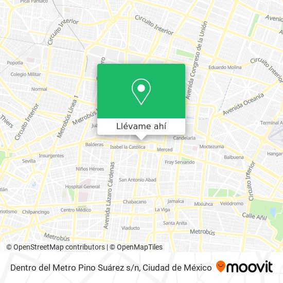 Mapa de Dentro del Metro Pino Suárez s / n
