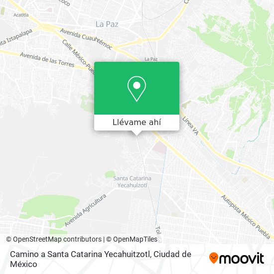 Mapa de Camino a Santa Catarina Yecahuitzotl