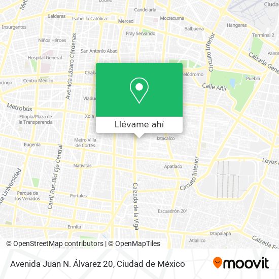 Mapa de Avenida Juan N. Álvarez 20