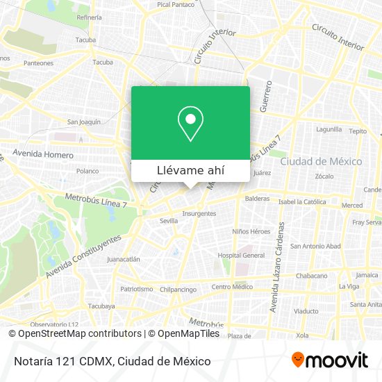 Mapa de Notaría 121 CDMX