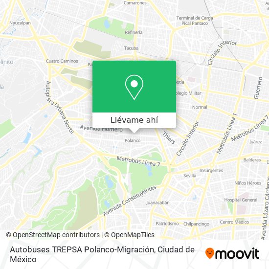 Mapa de Autobuses TREPSA Polanco-Migración