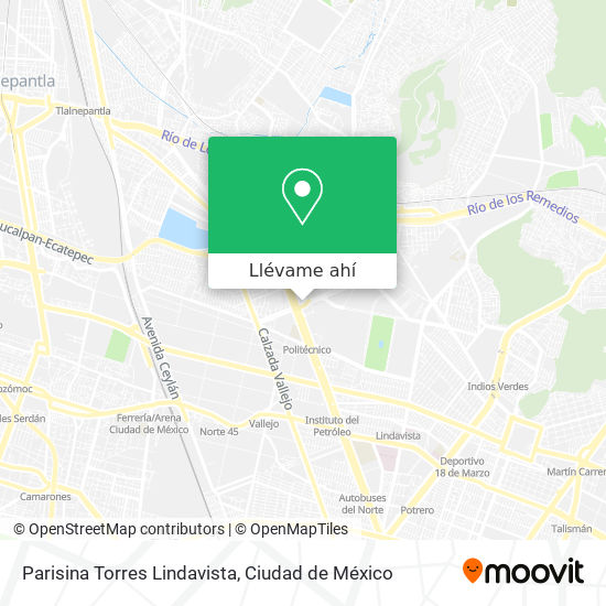 Mapa de Parisina Torres Lindavista