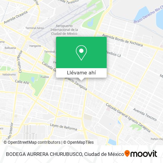 Mapa de BODEGA AURRERA CHURUBUSCO