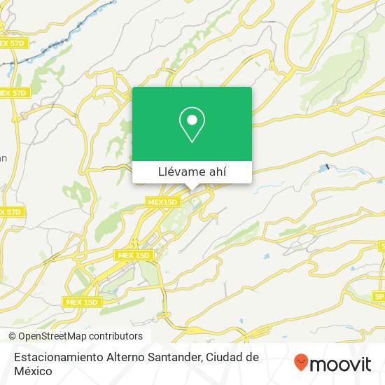Mapa de Estacionamiento Alterno Santander