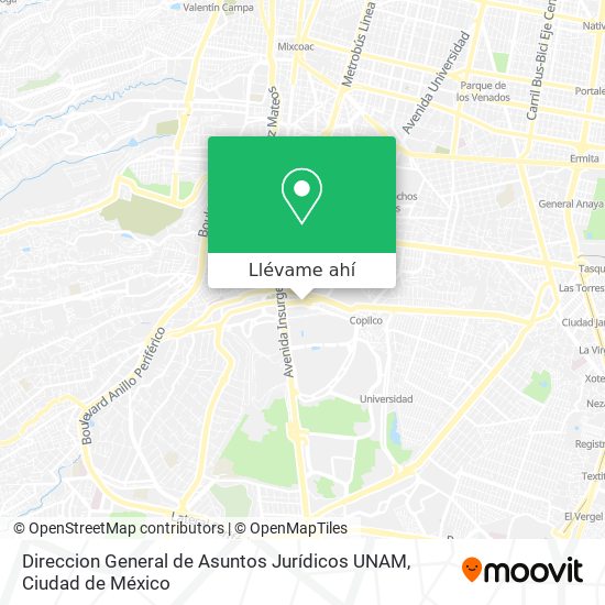 Mapa de Direccion General de Asuntos Jurídicos UNAM