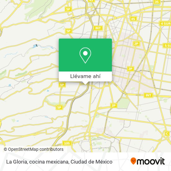 Mapa de La Gloria, cocina mexicana