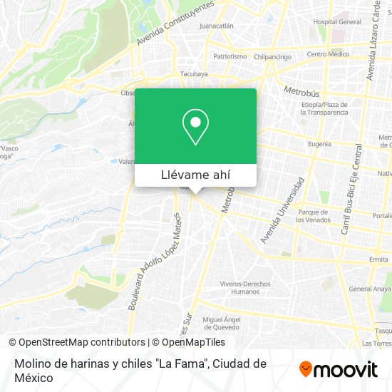 Mapa de Molino de harinas y chiles "La Fama"