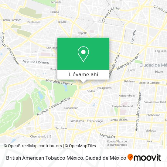 Mapa de British American Tobacco México