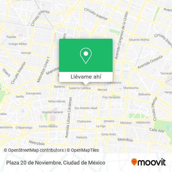 Mapa de Plaza 20 de Noviembre