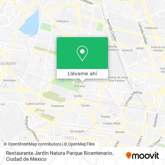 Mapa de Restaurante Jardín Natura Parque Bicentenario
