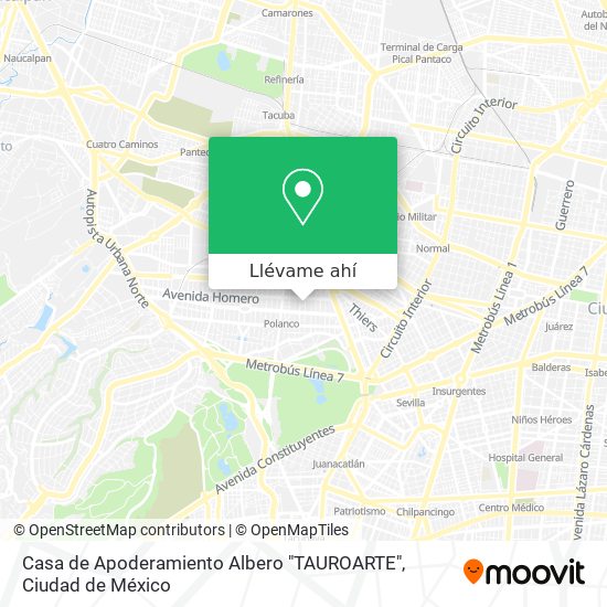 Mapa de Casa de Apoderamiento Albero "TAUROARTE"
