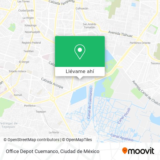 Cómo llegar a Office Depot Cuemanco en Coyoacán en Autobús o Tren?