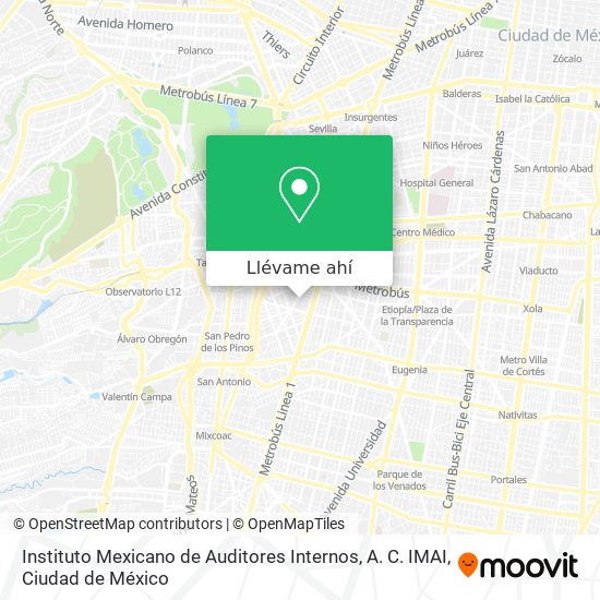 Mapa de Instituto Mexicano de Auditores Internos, A. C. IMAI