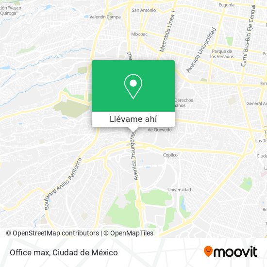 Cómo llegar a Office max en Alvaro Obregón en Autobús o Metro?
