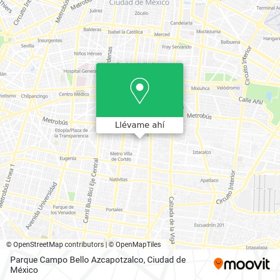 Mapa de Parque Campo Bello Azcapotzalco