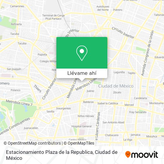 Mapa de Estacionamiento Plaza de la Republica