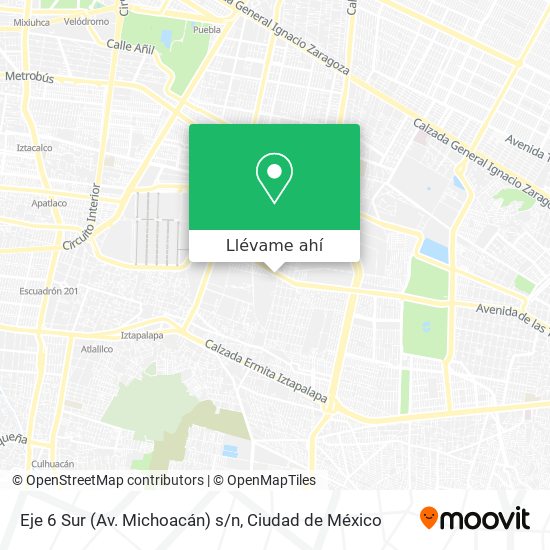 Mapa de Eje 6 Sur (Av. Michoacán) s/n