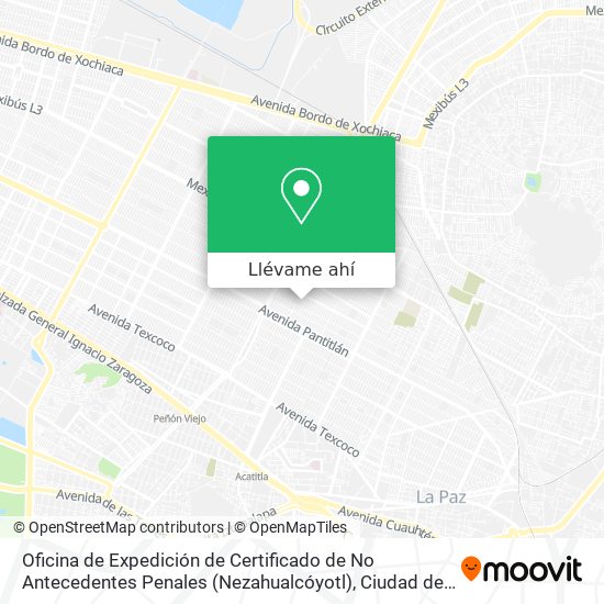 Cómo llegar a Oficina de Expedición de Certificado de No Antecedentes  Penales (Nezahualcóyotl) en Autobús o Metro?