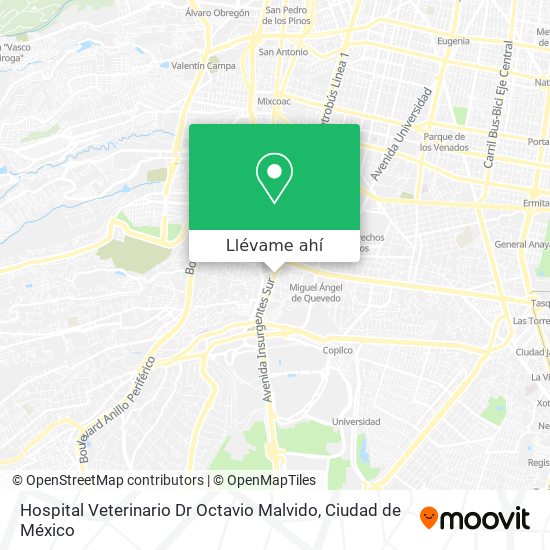 Mapa de Hospital Veterinario Dr Octavio Malvido