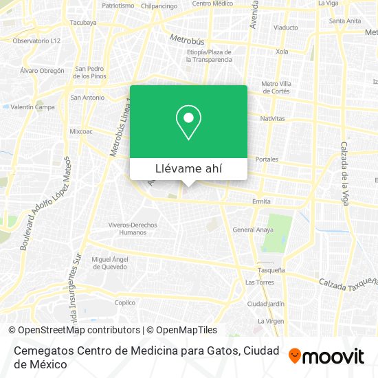 Mapa de Cemegatos Centro de Medicina para Gatos