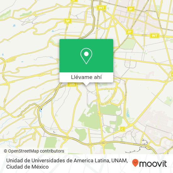 Mapa de Unidad de Universidades de America Latina, UNAM