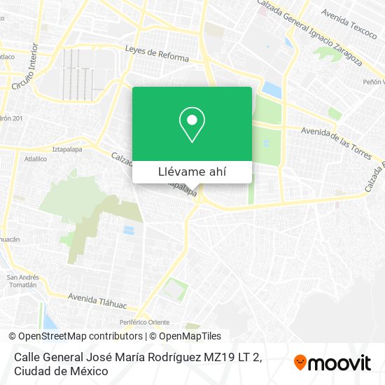 Mapa de Calle General José María Rodríguez MZ19 LT 2