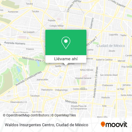 Mapa de Waldos Insurgentes Centro