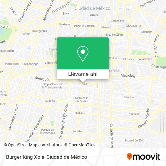 Mapa de Burger King Xola