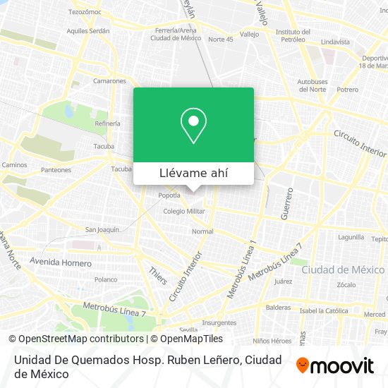 Mapa de Unidad De Quemados Hosp. Ruben Leñero