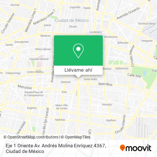 Mapa de Eje 1 Oriente Av. Andrés Molina Enríquez 4367